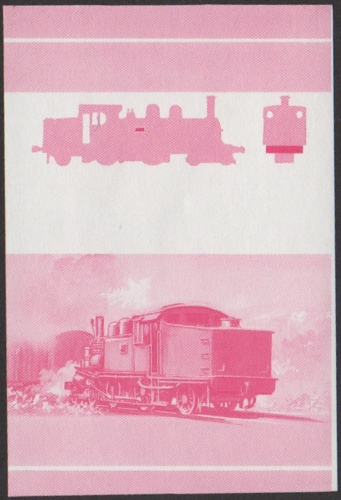 Tuvalu 5th Series $1.00 1908 J.N.R. Class 1070 4-4-2T Locomotive Stamp Red Stage Color Proof