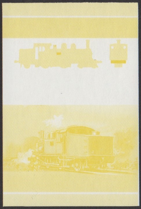 Tuvalu 5th Series $1.00 1908 J.N.R. Class 1070 4-4-2T Locomotive Stamp Yellow Stage Color Proof