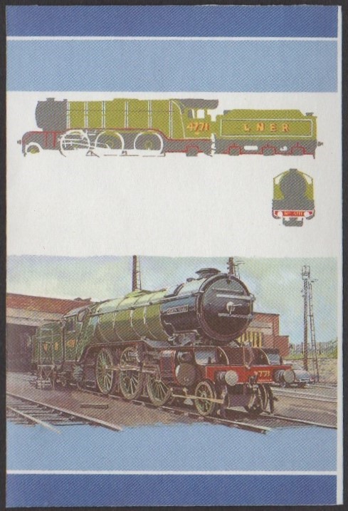 Tuvalu 5th Series 10c 1936 Green Arrow 2-6-2 Locomotive Stamp All Colors Stage Color Proof