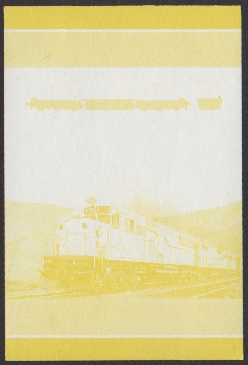 Tuvalu 5th Series 40c 1982 G.M.(EMD) SD-50 Co-Co Locomotive Stamp Yellow Stage Color Proof