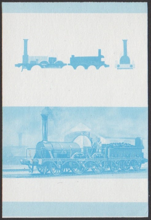 Vaitupu 1st Series 10c 1841 G.W.R. Leo Class HECLA 2-4-0 Locomotive Stamp Blue Stage Color Proof