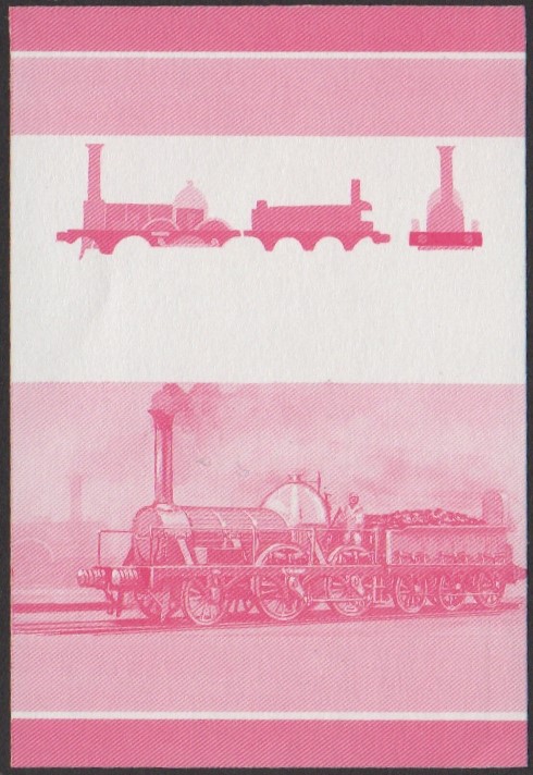 Vaitupu 1st Series 10c 1841 G.W.R. Leo Class HECLA 2-4-0 Locomotive Stamp Red Stage Color Proof