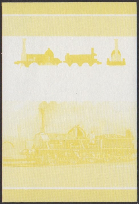 Vaitupu 1st Series 10c 1841 G.W.R. Leo Class HECLA 2-4-0 Locomotive Stamp Yellow Stage Color Proof