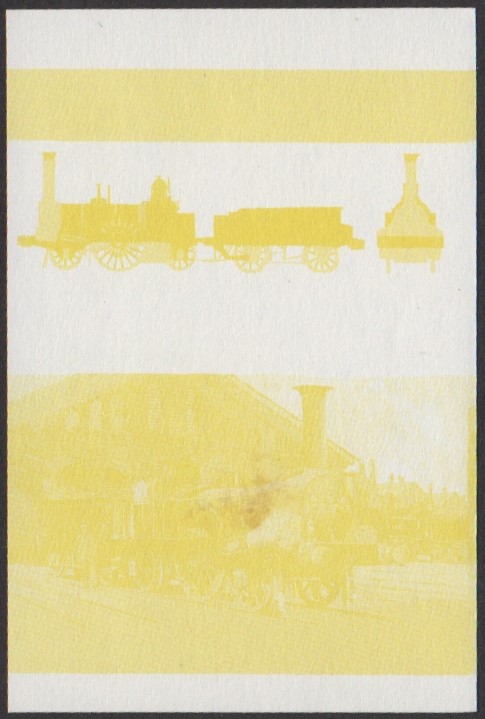 Vaitupu 1st Series 25c 1845 Columbine 2-2-2 Locomotive Stamp Yellow Stage Color Proof