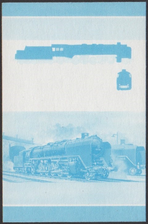 Vaitupu 1st Series 60c 1936 D.R. Class 45 2-10-2 Locomotive Stamp Blue Stage Color Proof