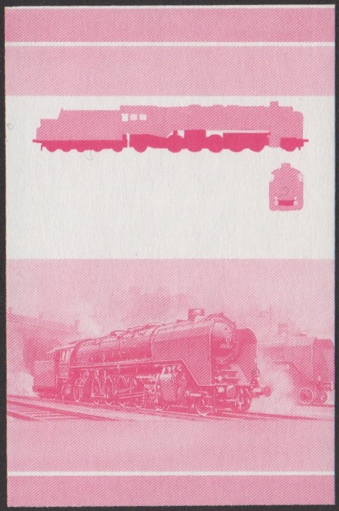 Vaitupu 1st Series 60c 1936 D.R. Class 45 2-10-2 Locomotive Stamp Red Stage Color Proof