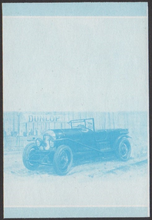 Vaitupu 2nd Series $1.00 1927 Bentley 3-Litre Automobile Stamp Blue Stage Color Proof