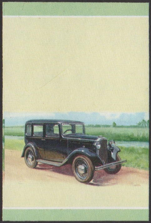 Vaitupu 2nd Series 15c 1932 Hillman Minx Automobile Stamp All Colors Stage Color Proof