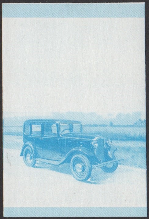 Vaitupu 2nd Series 15c 1932 Hillman Minx Automobile Stamp Blue Stage Color Proof