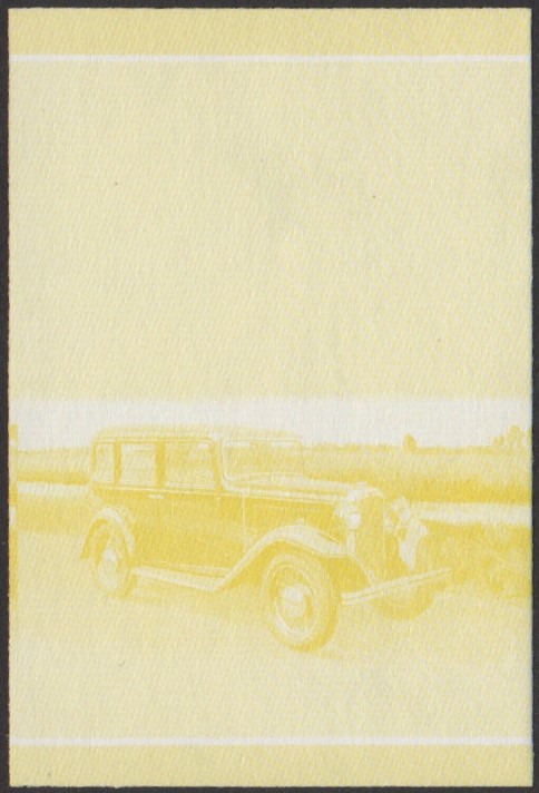 Vaitupu 2nd Series 15c 1932 Hillman Minx Automobile Stamp Yellow Stage Color Proof