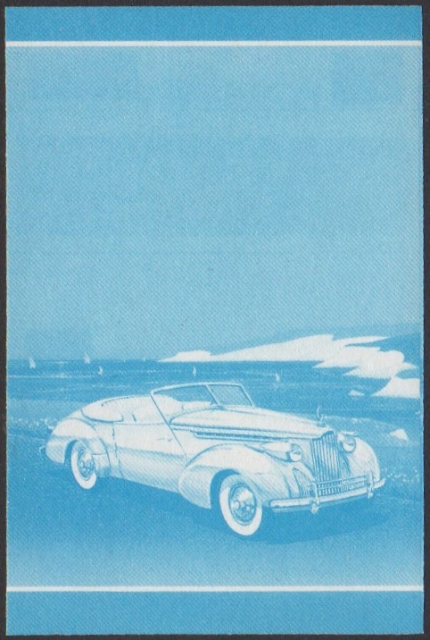 Vaitupu 2nd Series 30c 1940 Packard Darrin Automobile Stamp Blue Stage Color Proof