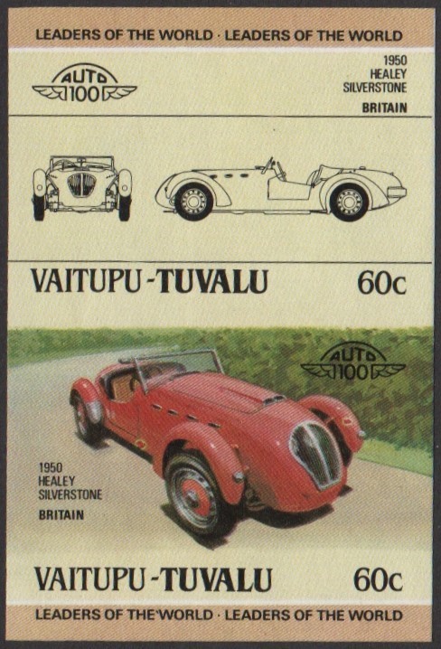 Vaitupu 2nd Series 60c 1950 Healey Silverstone Automobile Stamp Final Stage Color Proof