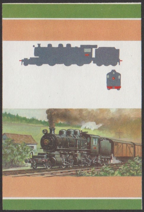 Vaitupu 2nd Series $1.00 1911 J.N.R. Class 9020 Mallet 2-4-4-0 Locomotive Stamp All Colors Stage Color Proof