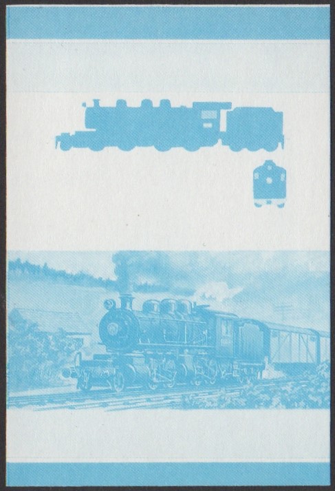 Vaitupu 2nd Series $1.00 1911 J.N.R. Class 9020 Mallet 2-4-4-0 Locomotive Stamp Blue Stage Color Proof