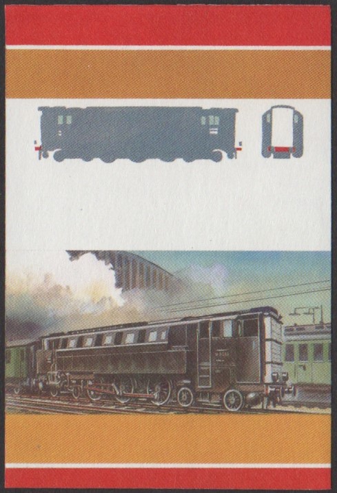Vaitupu 2nd Series 5c 1929 D.R.G. V3201 2-C-2 Locomotive Stamp All Colors Stage Color Proof