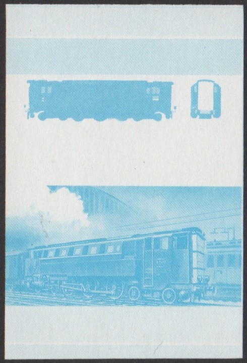 Vaitupu 2nd Series 5c 1929 D.R.G. V3201 2-C-2 Locomotive Stamp Blue Stage Color Proof