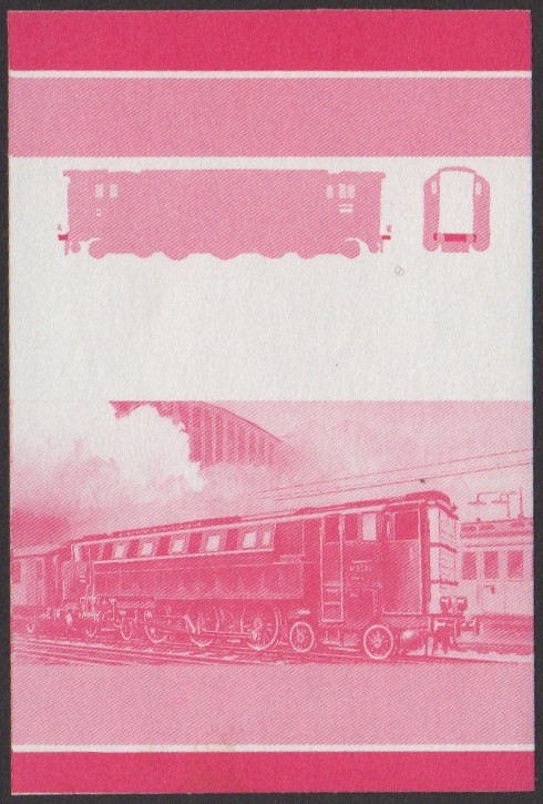 Vaitupu 2nd Series 5c 1929 D.R.G. V3201 2-C-2 Locomotive Stamp Red Stage Color Proof