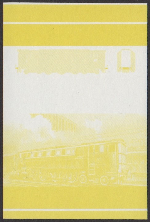 Vaitupu 2nd Series 5c 1929 D.R.G. V3201 2-C-2 Locomotive Stamp Yellow Stage Color Proof