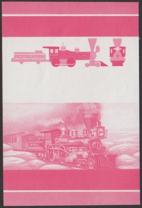 Vaitupu 2nd Series 80c 1855 Western & Atlantic Railroad General 4-4-0 Locomotive Stamp Red Stage Color Proof