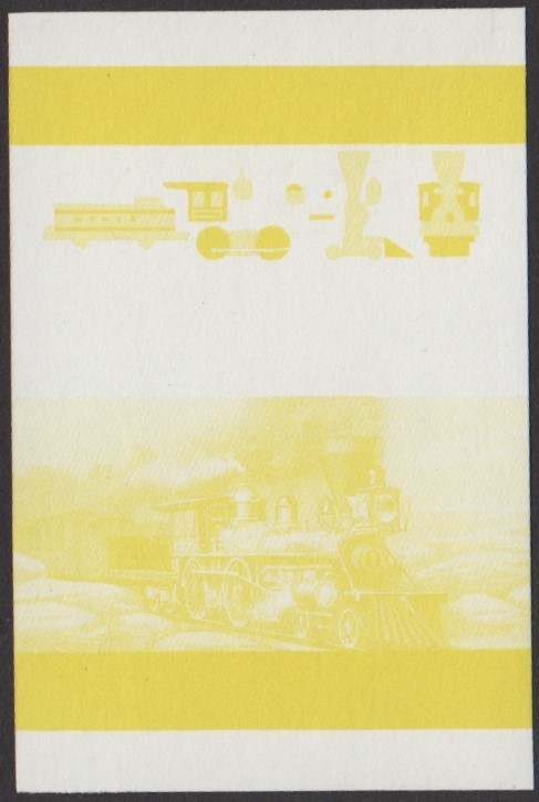 Vaitupu 2nd Series 80c 1855 Western & Atlantic Railroad General 4-4-0 Locomotive Stamp Yellow Stage Color Proof