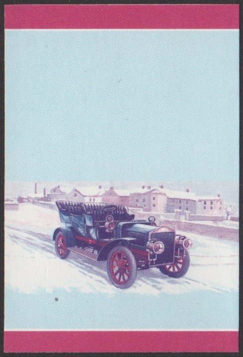 Vaitupu 3rd Series 15c 1905 White Model E Steam Car Automobile Stamp Blue-Red Stage Color Proof