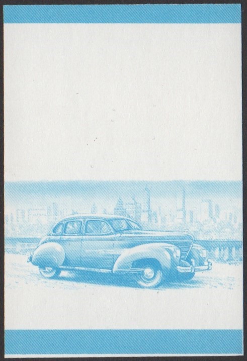 Vaitupu 3rd Series 30c 1938 Graham Automobile Stamp Blue Stage Color Proof