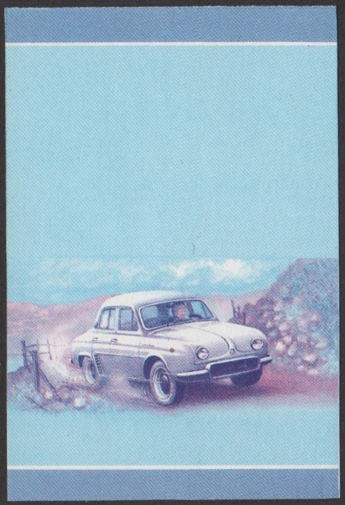 Vaitupu 3rd Series 40c 1957 Renault Dauphine-Gordini Automobile Stamp Blue-Red Stage Color Proof