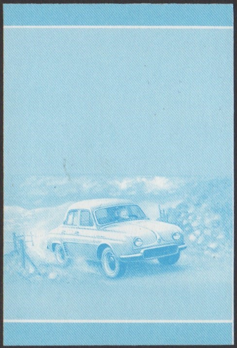Vaitupu 3rd Series 40c 1957 Renault Dauphine-Gordini Automobile Stamp Blue Stage Color Proof