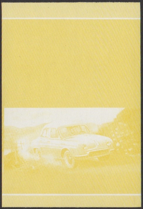 Vaitupu 3rd Series 40c 1957 Renault Dauphine-Gordini Automobile Stamp Yellow Stage Color Proof