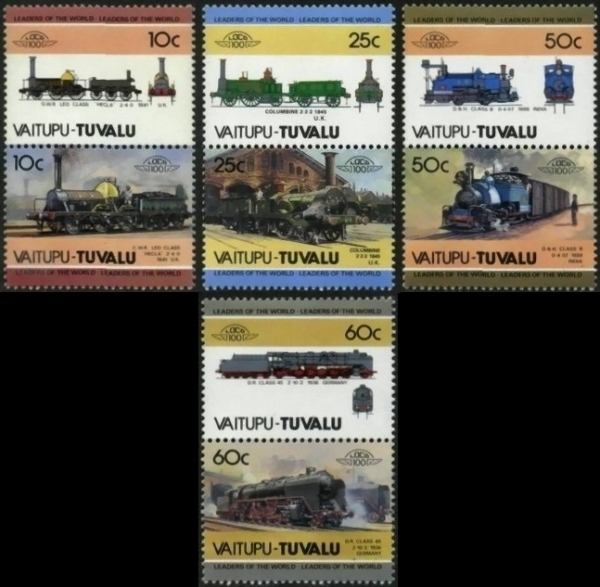 1985 Viatupu Leaders of the World, Locomotives (1st series) Stamps