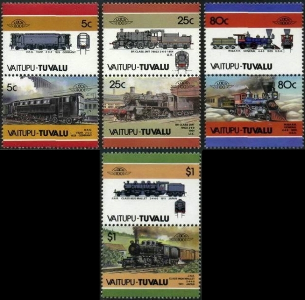 1986 Viatupu Leaders of the World, Locomotives (2nd series) Stamps