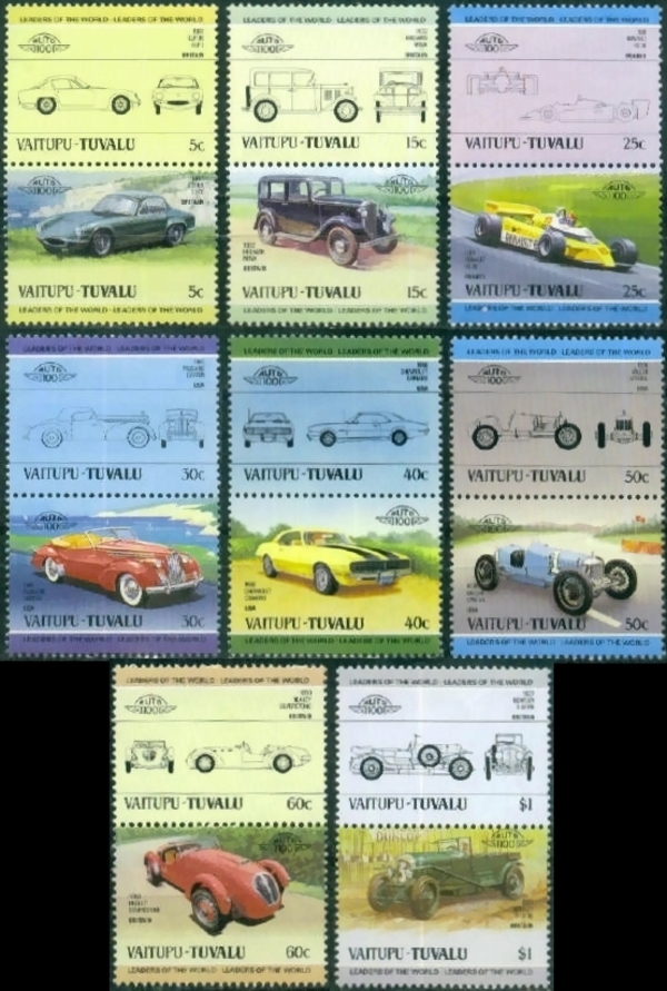 1984 Vaitupu Leaders of the World, Automobiles (2nd series) Stamps