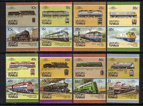 1987 Vaitupu Leaders of the World, Locomotives (3rd series) Stamps
