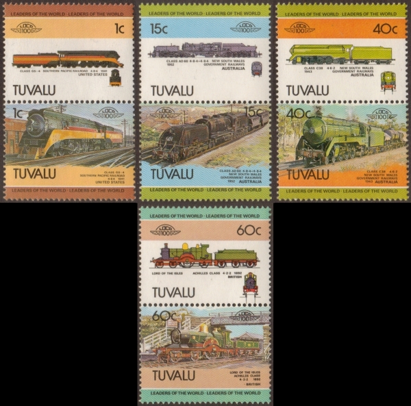 1984 Tuvalu Leaders of the World, Locomotives (1st series) Stamps