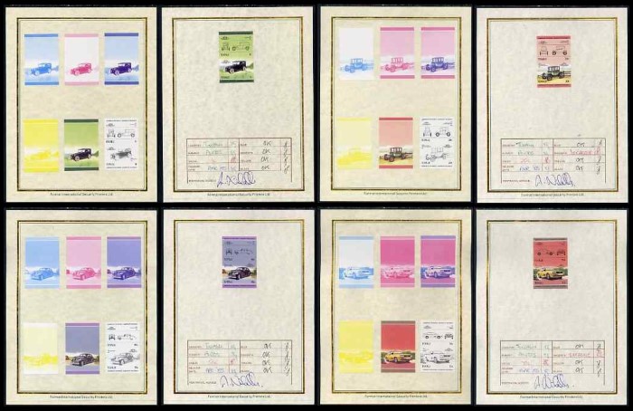1985 Tuvalu Leaders of the World, Automobiles (2nd series) Presentation Cards