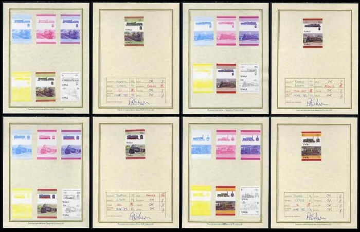 1985 Tuvalu Leaders of the World, Locomotives (4th series) Presentation Cards