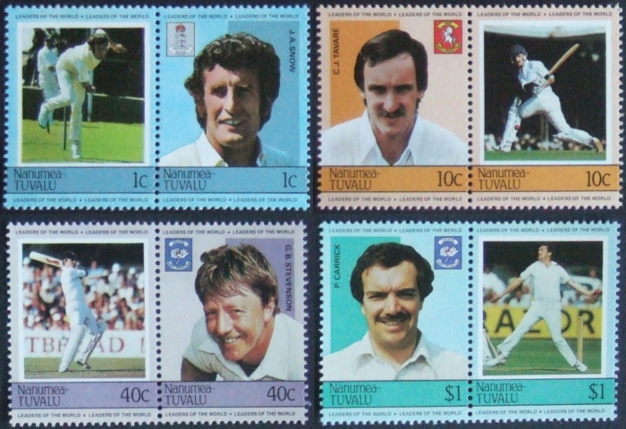 1984 Nanumea Leaders of the World, Cricket Players Stamps