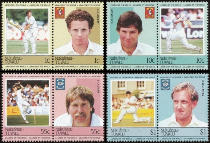 1985 Nukufetau Leaders of the World, Cricket Players Stamps