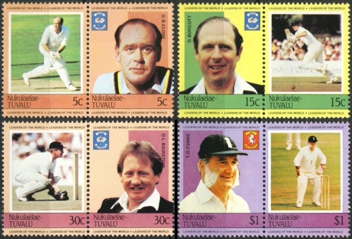 1984 Nukulaelae Leaders of the World, Cricket Players Stamps