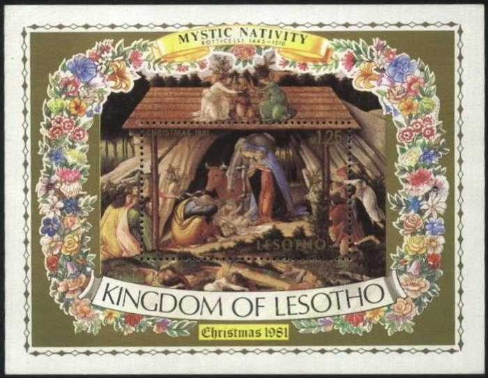 1981 Christmas, Painting by Botticelli Souvenir Sheet