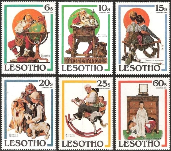 1981 Christmas, Paintings by Norman Rockwell Stamps