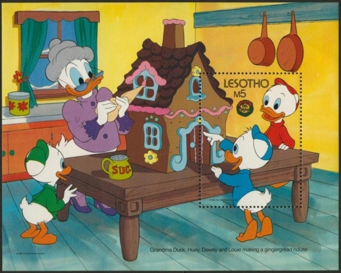 1986 Christmas, Disney Characters Souvenir Sheet
