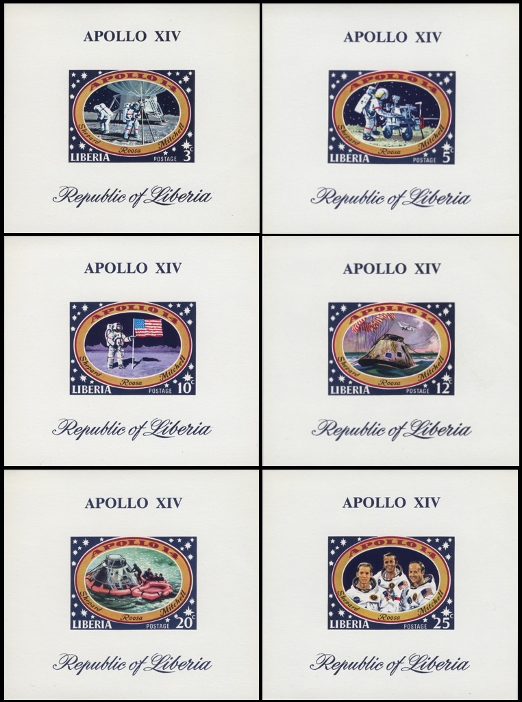Liberia 1971 Apollo 14 Moon Landing Deluxe Sheetlet Set