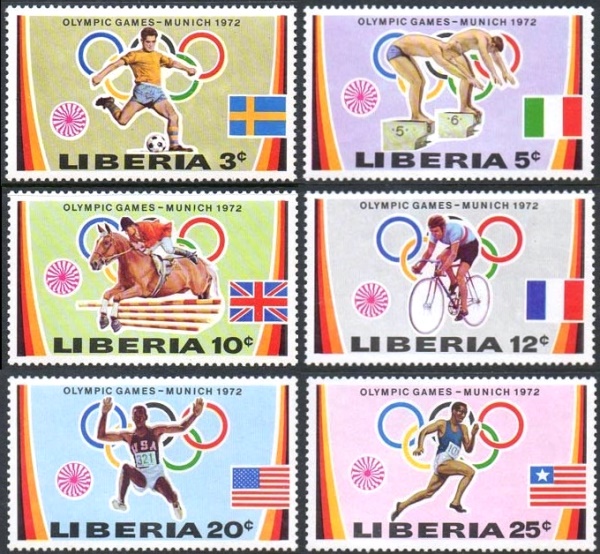 Liberia 1972 Summer Olympic Games, Munich Stamps