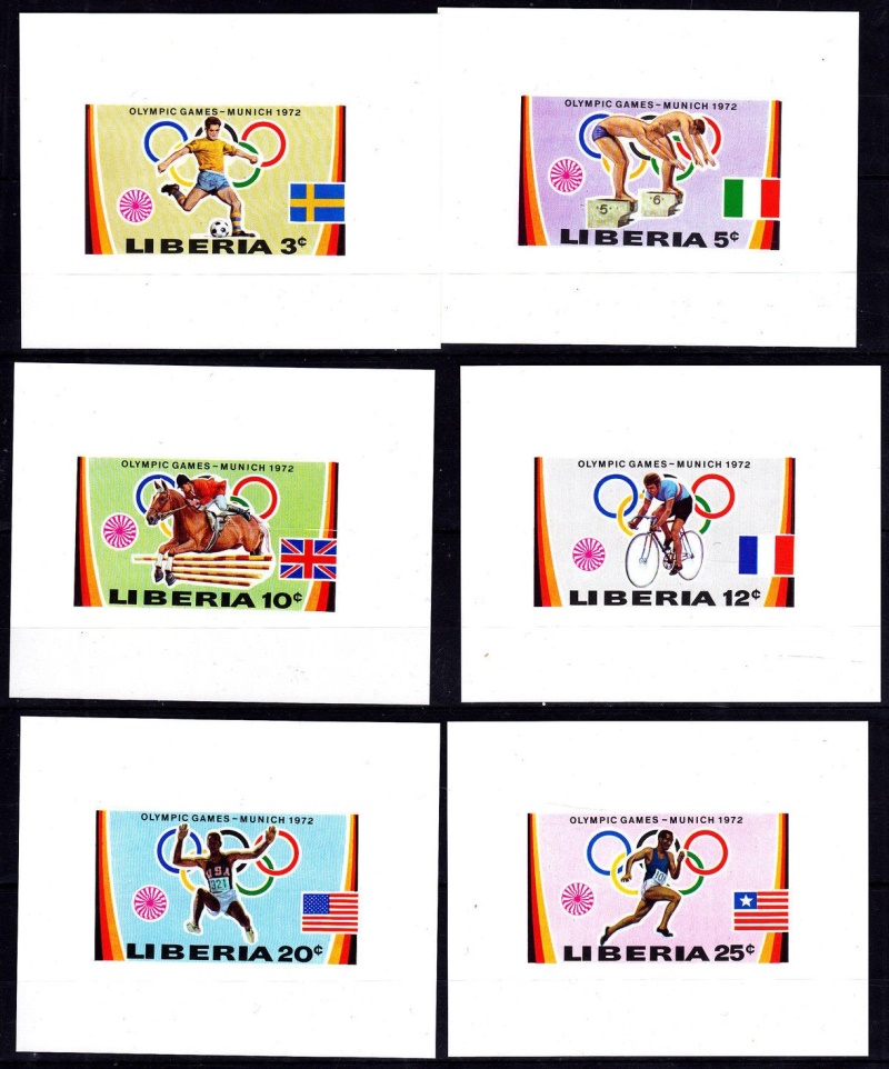 Liberia 1972 Summer Olympic Games, Munich Deluxe Sheetlet Set with White Background