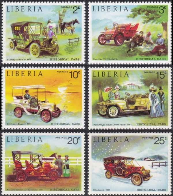 Liberia 1973 Historical Cars Stamps