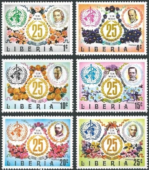 Liberia 1973 25th Anniversary of the World Health Organization (W.H.O.) Stamps