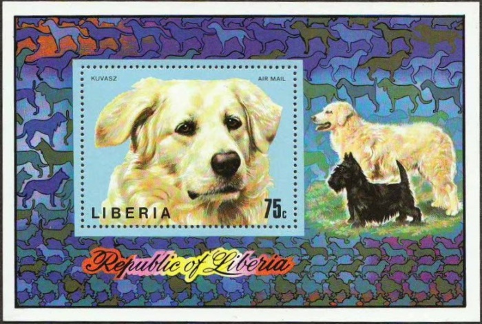Liberia 1974 Domestic Dogs Souvenir Sheet