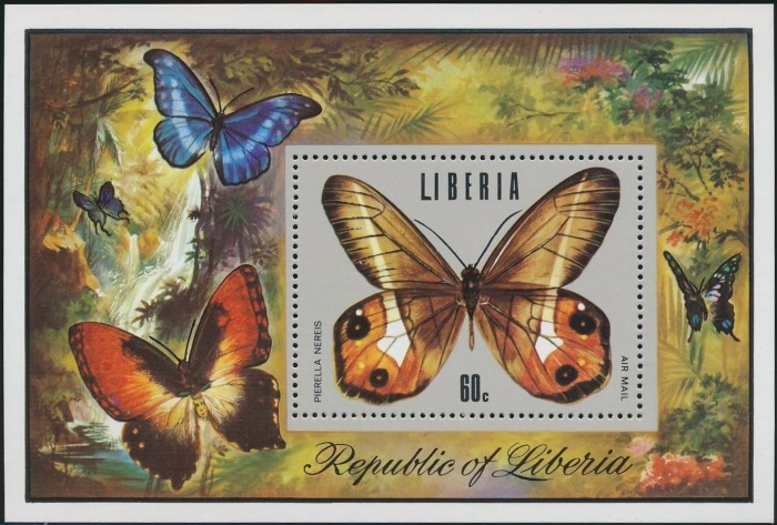 Liberia 1974 Tropical Butterflies Souvenir Sheet