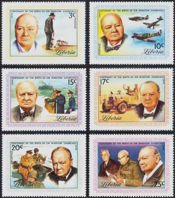 Liberia 1975 Centenary of the Birth of Sir Winston Churchill Stamps